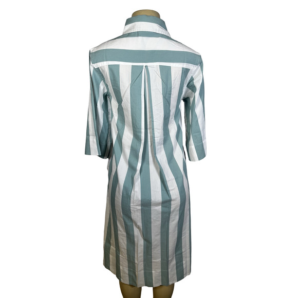Atlantic-Pacific x LAKE Shirt Dress Womens XS Green/White Striped Pockets Resort - Picture 5 of 15